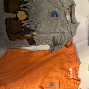 Carhartt Gray and Orange Short Sleeve Tees